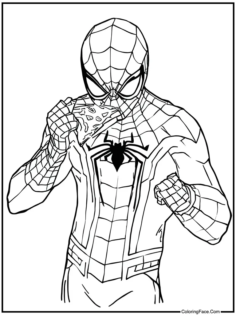 Eating a slice of pizza