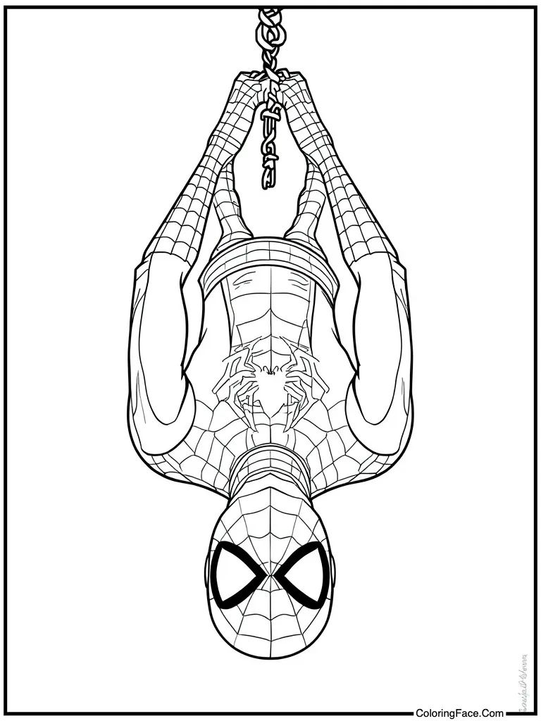 Hanging upside down smiling