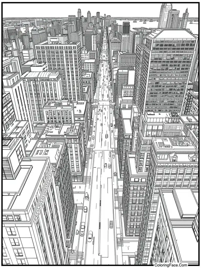 Cityscape view from above