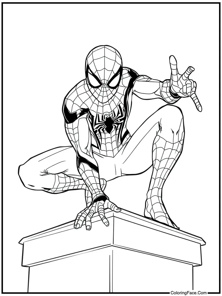 Heroic pose on rooftop