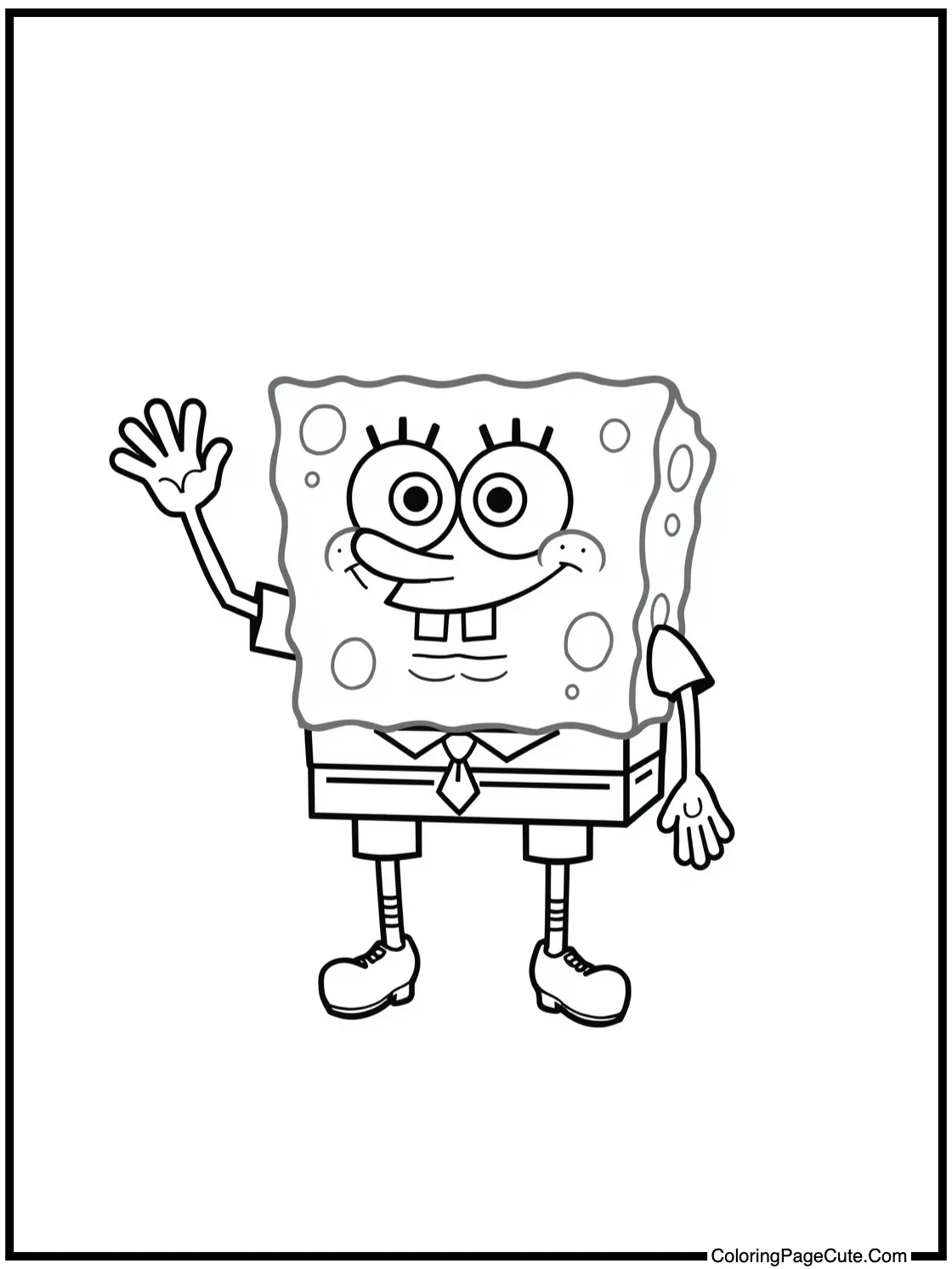 with a friendly wave