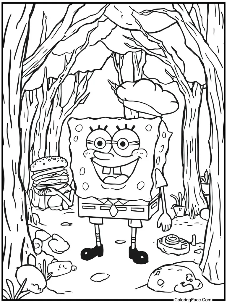 Cooking krabby patty burger