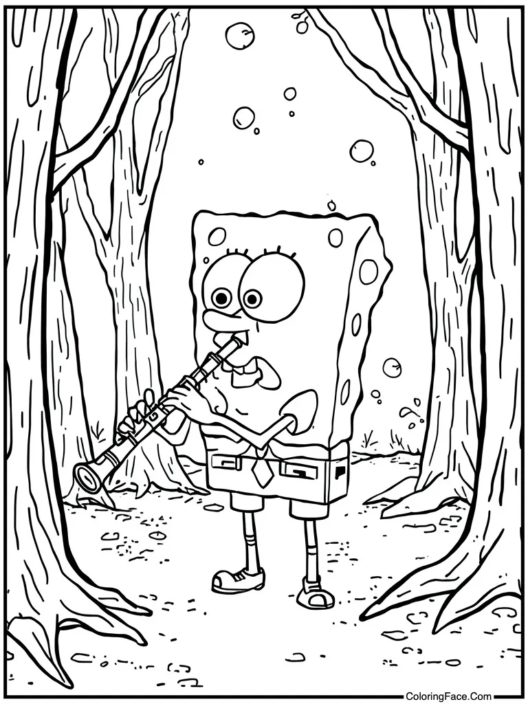 Squidward playing clarinet music