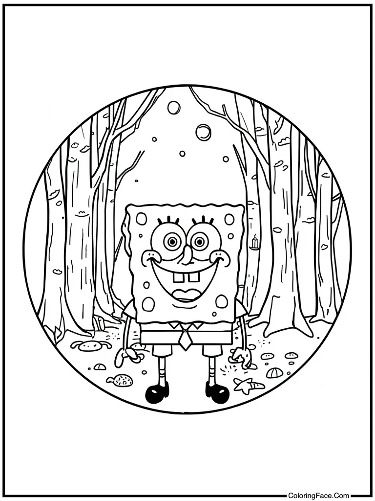 Sea bear circle drawing