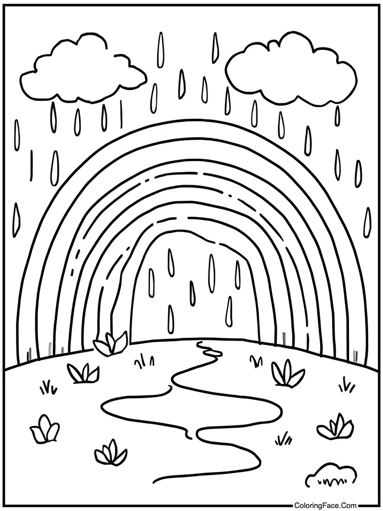 Rainbow appearing after rain