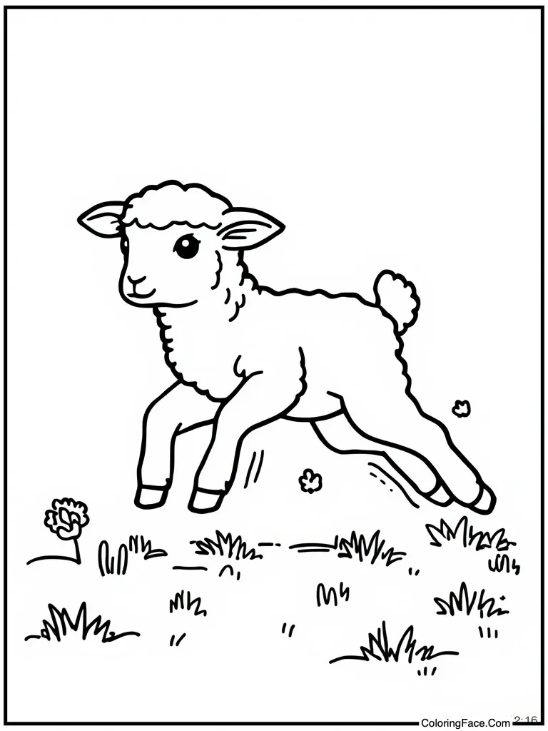 Lambs jumping in field