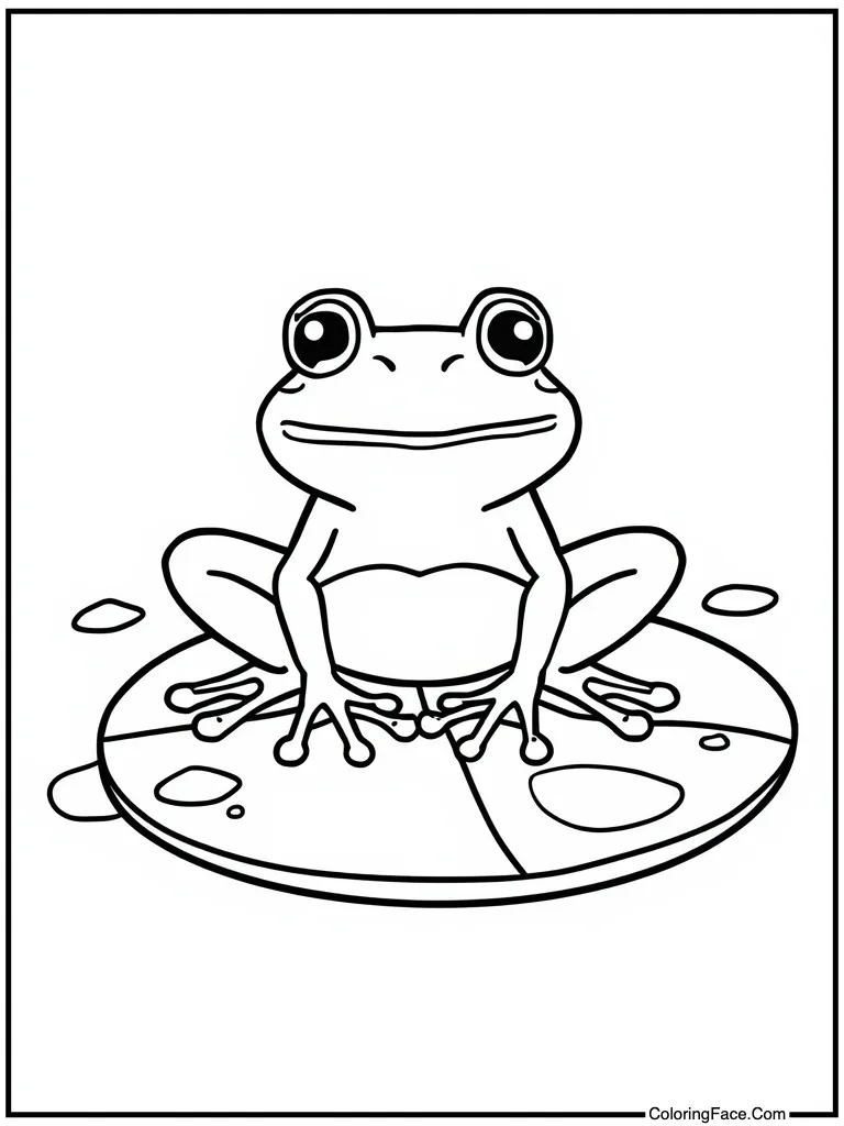 Frog sitting on lilypad