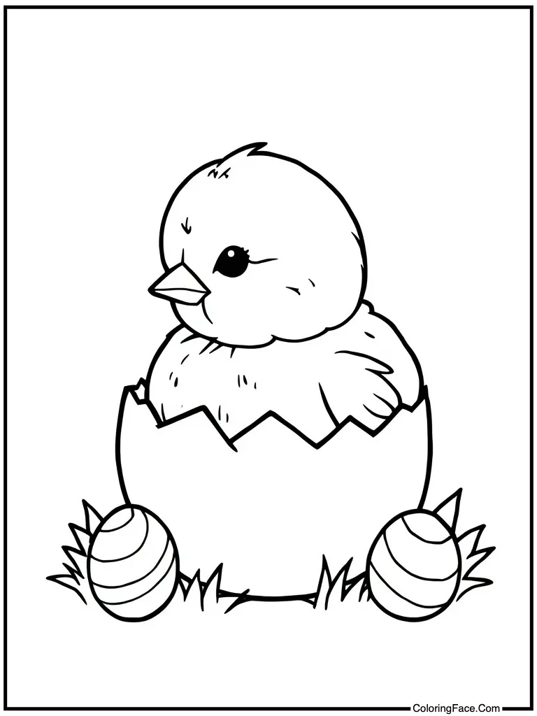 Baby chicks hatching eggs