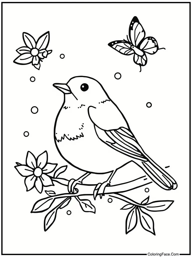 Robin singing morning song