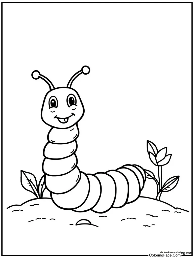 Worm wiggling in soil