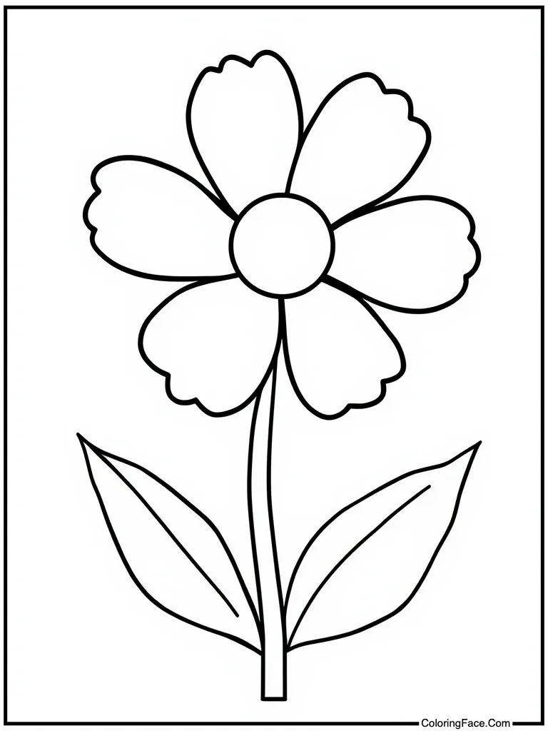 Simple flower outline art
