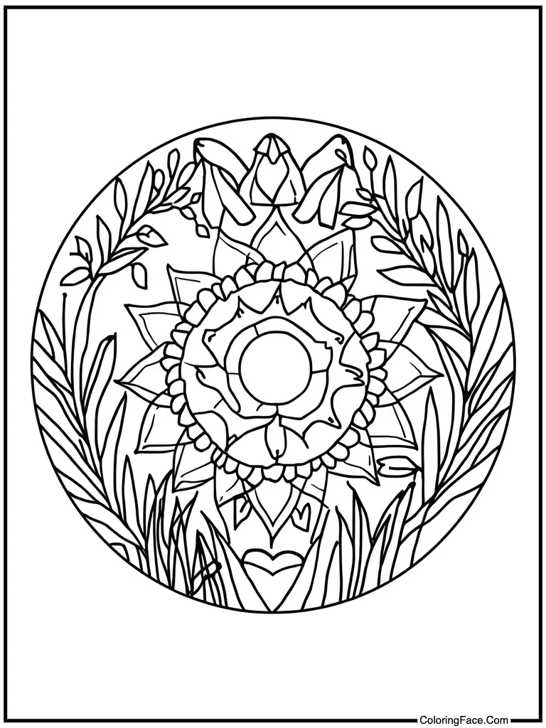 Mandala circle nature theme