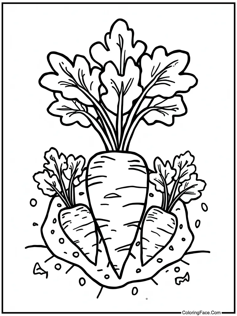 Carrots growing underground deep