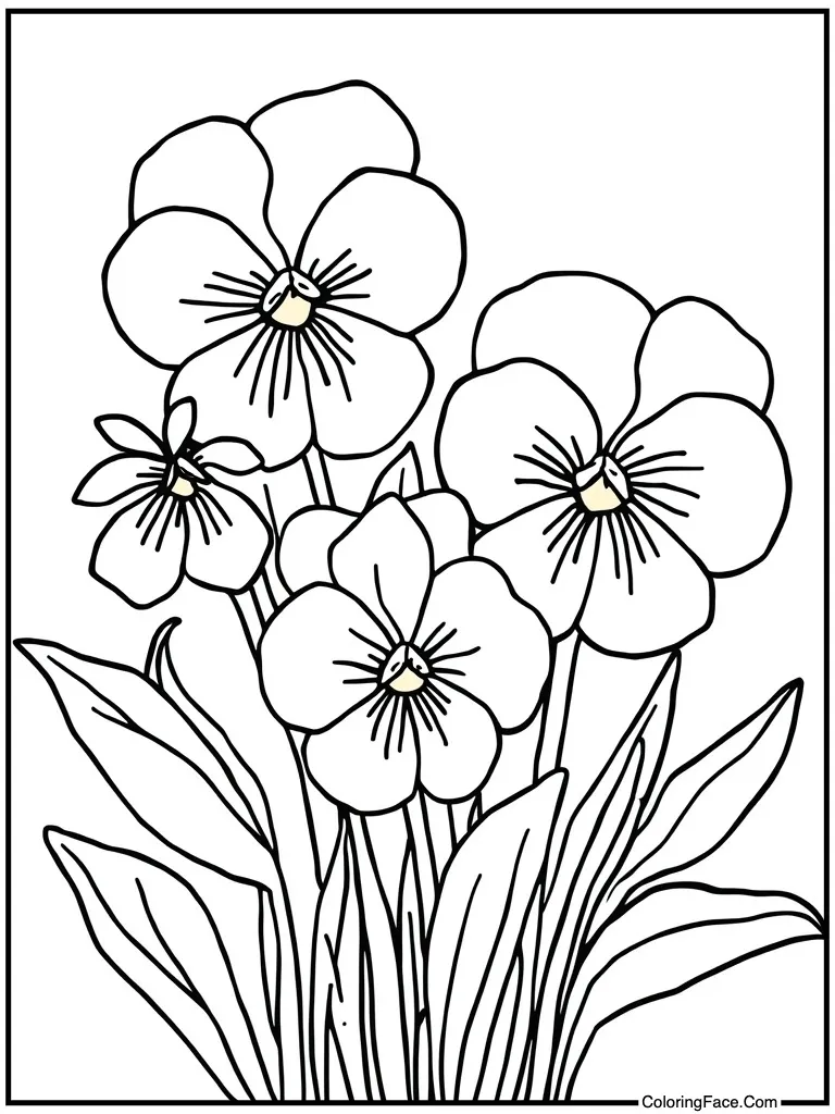 Pansies with happy faces