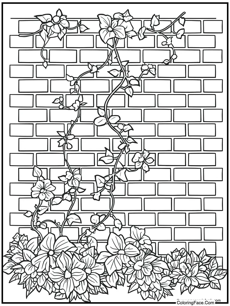 Ivy climbing brick wall