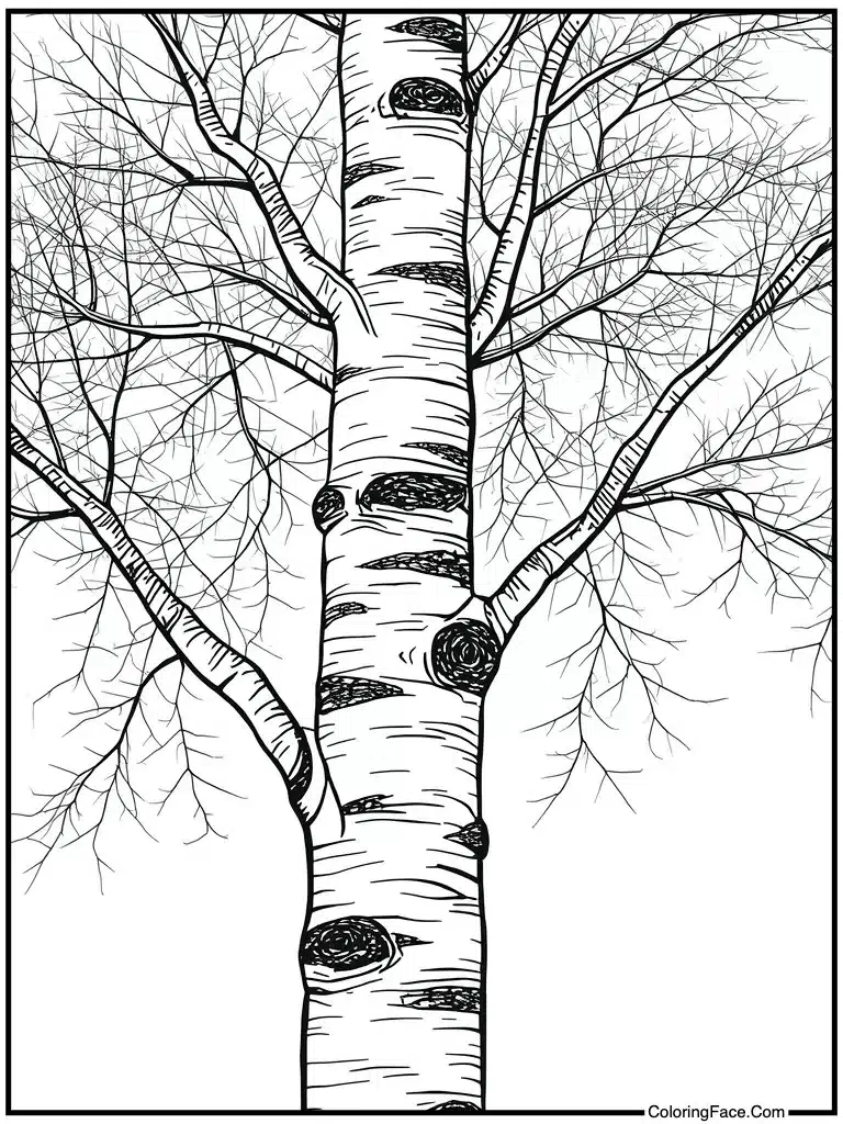 Birch tree white bark