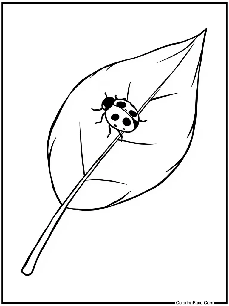 Ladybug sitting on leaf