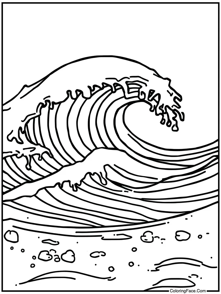 Ocean waves hitting sand