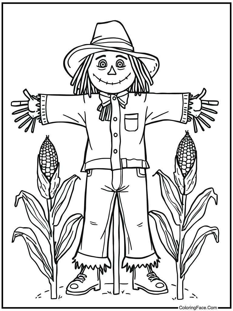 Scarecrow protecting the corn