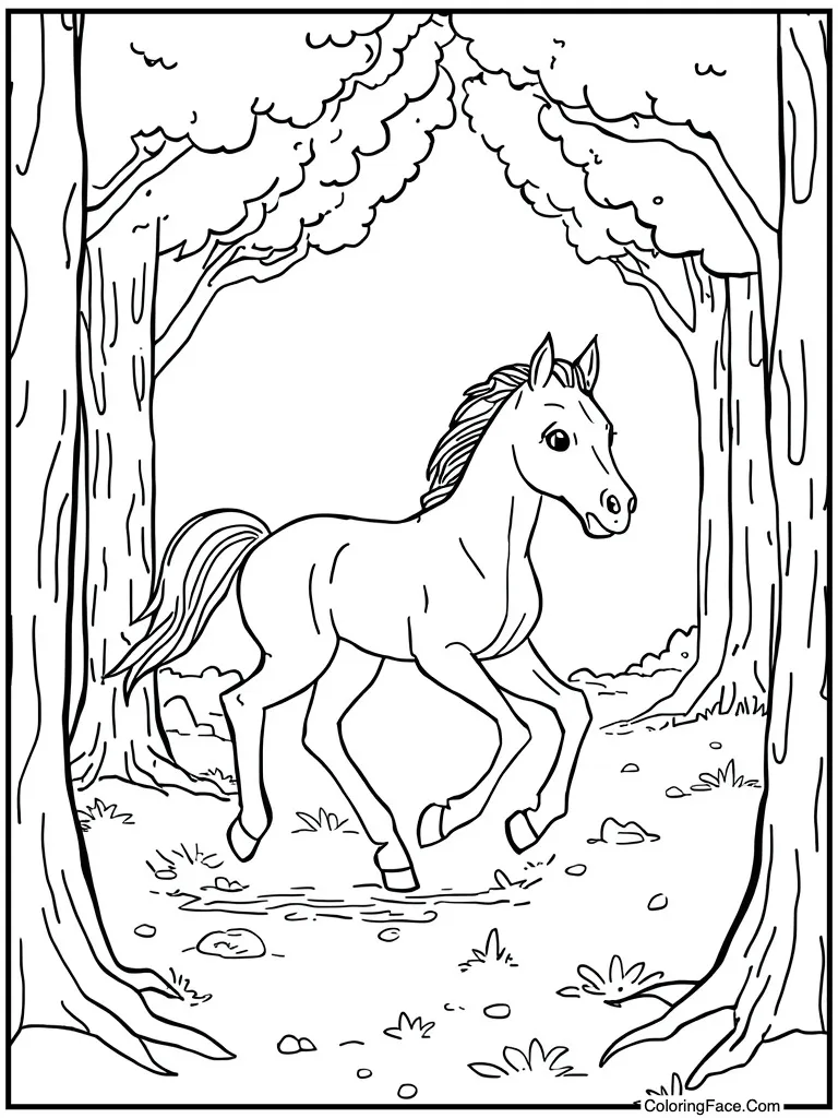 Foal horse running free