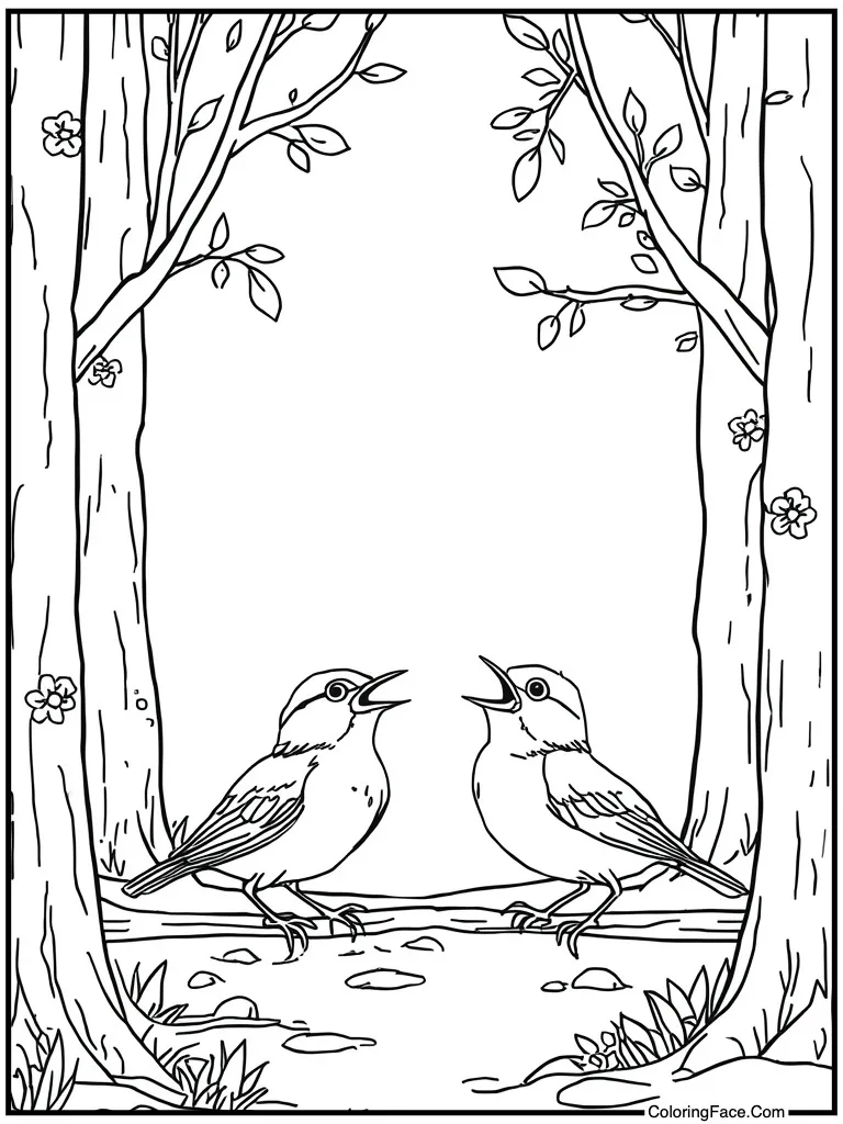 Baby birds opening mouths