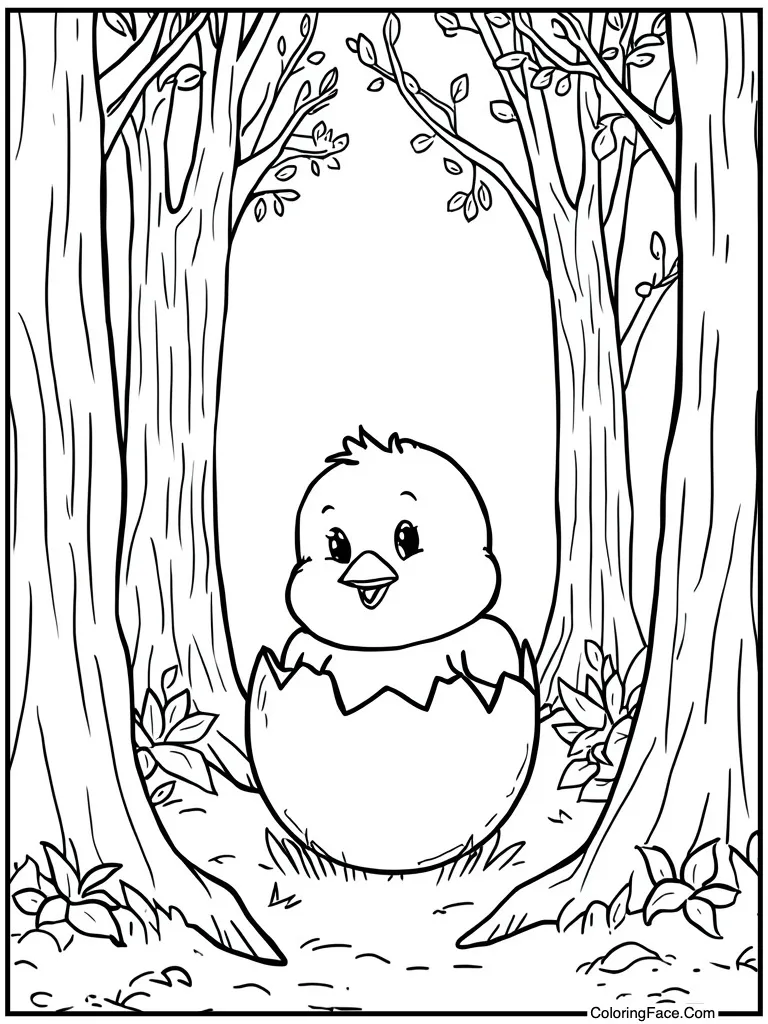 Chick hatching from egg