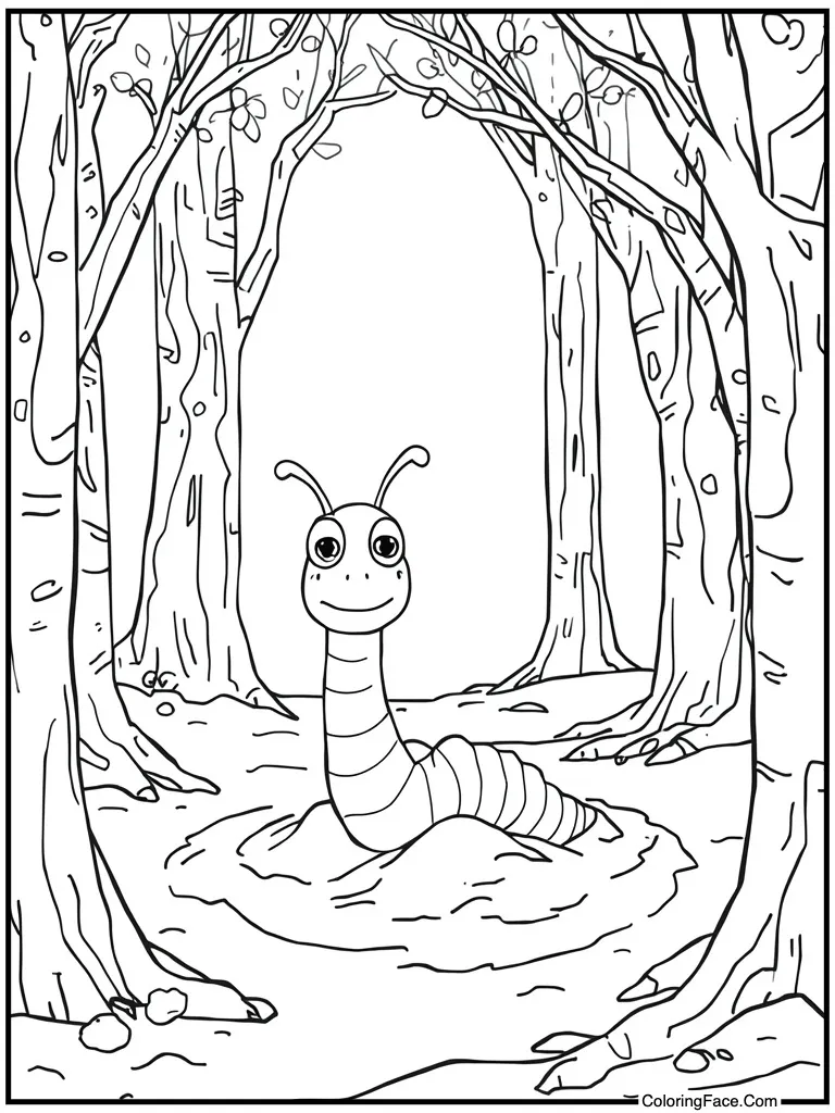 Worm coming out dirt