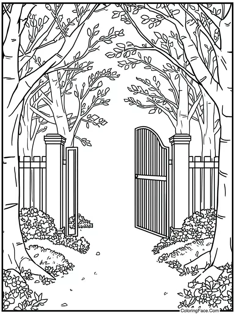 Garden gate opening wide