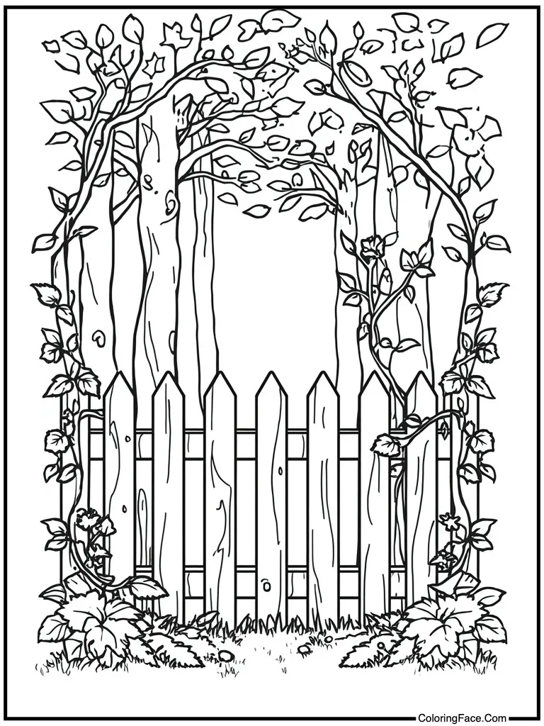 Picket fence with vines