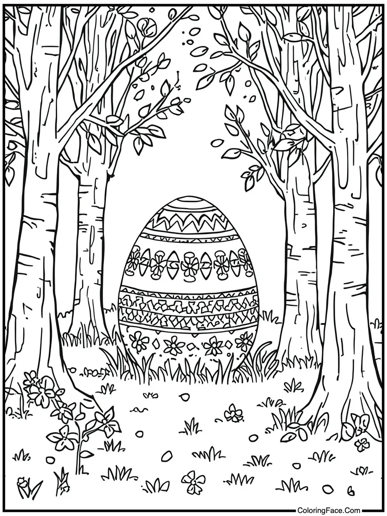 Easter egg decorated pattern
