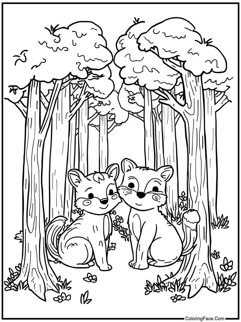 Cute animal friends together