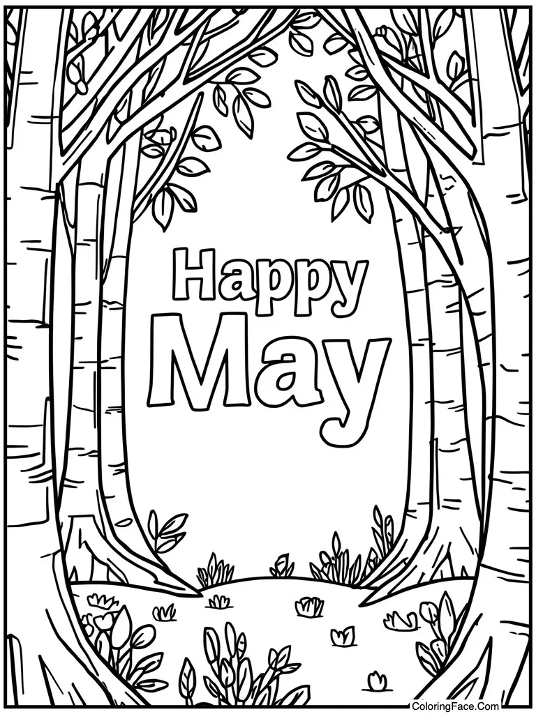 Happy May greeting card