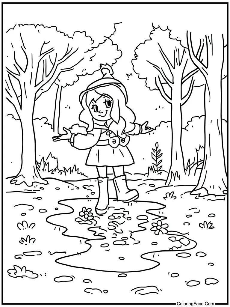 Rain boots splashing puddles