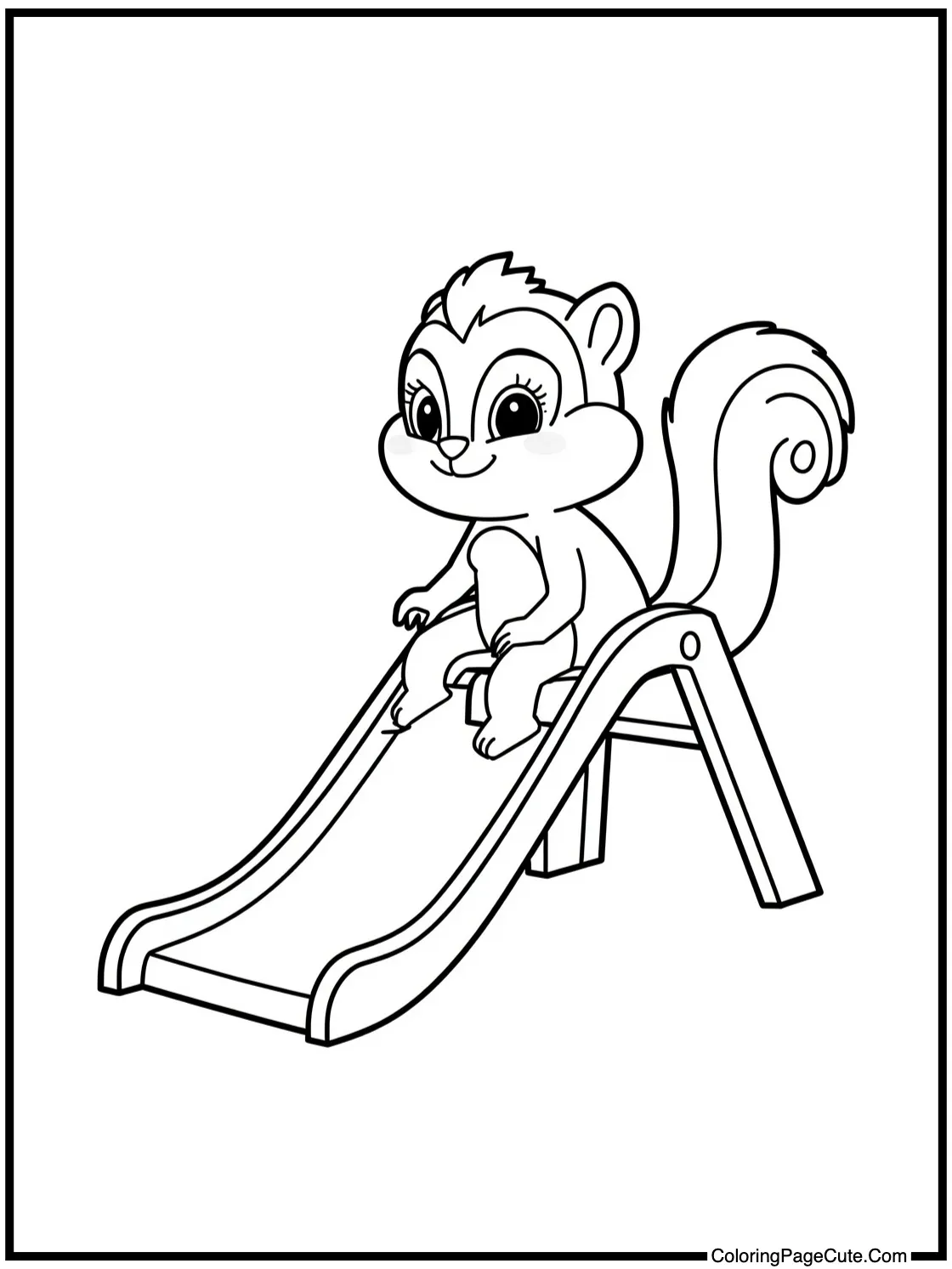 sliding down a slide