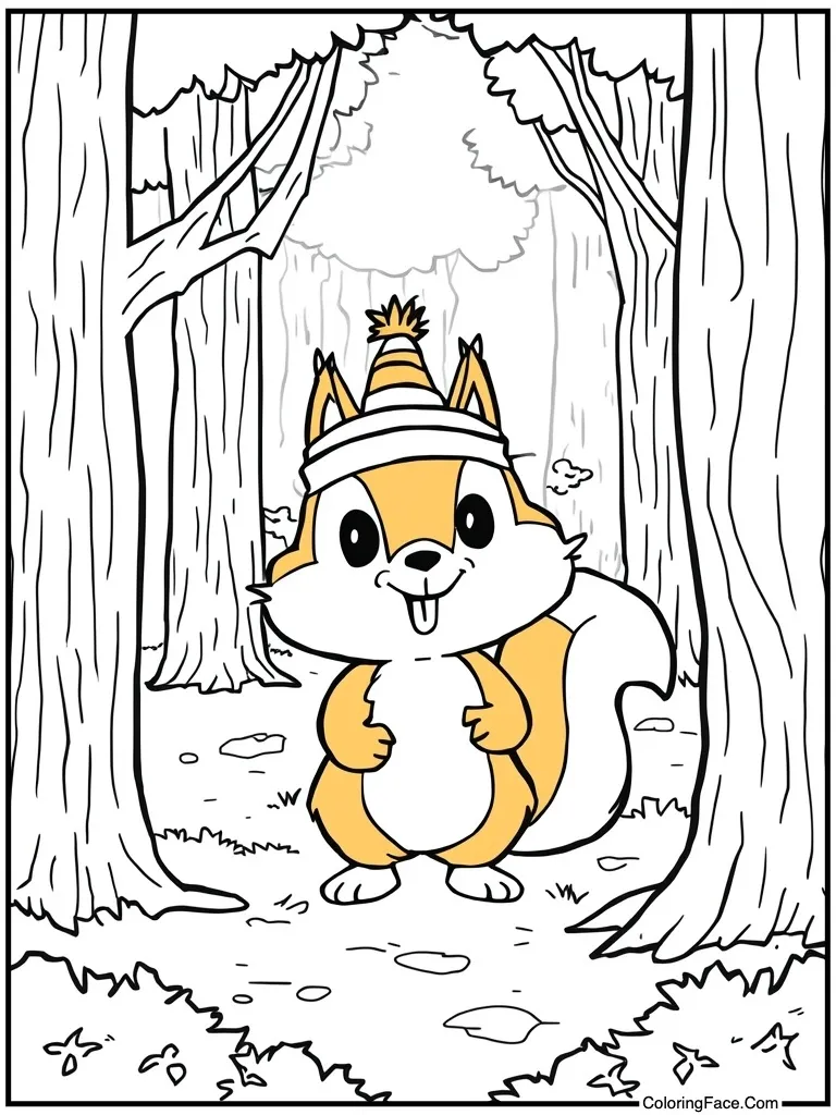 Orange character wearing hat