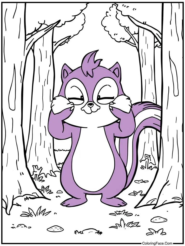 Purple friend closing eyes