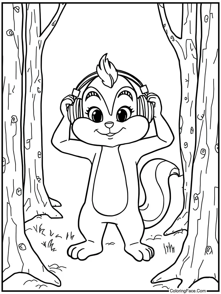 Wearing big music headphones