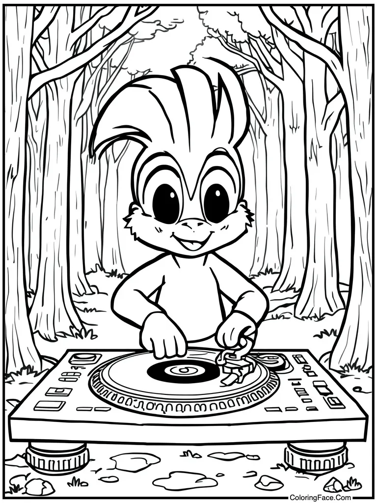 DJ spinning record deck