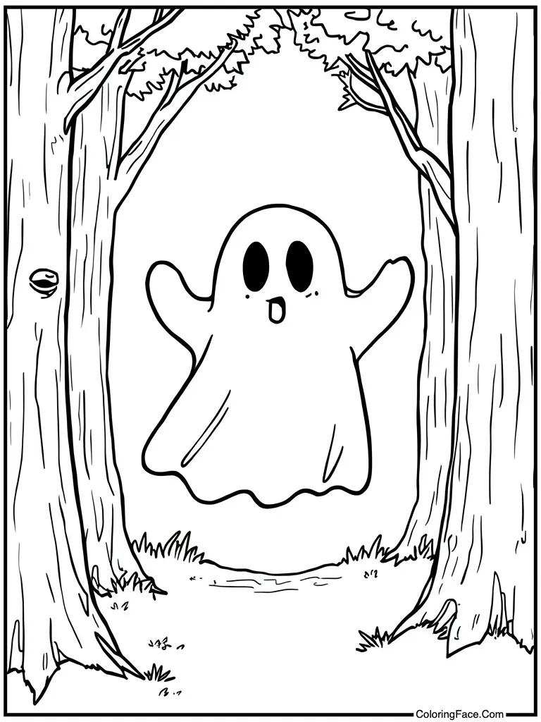 White ghost floating funny