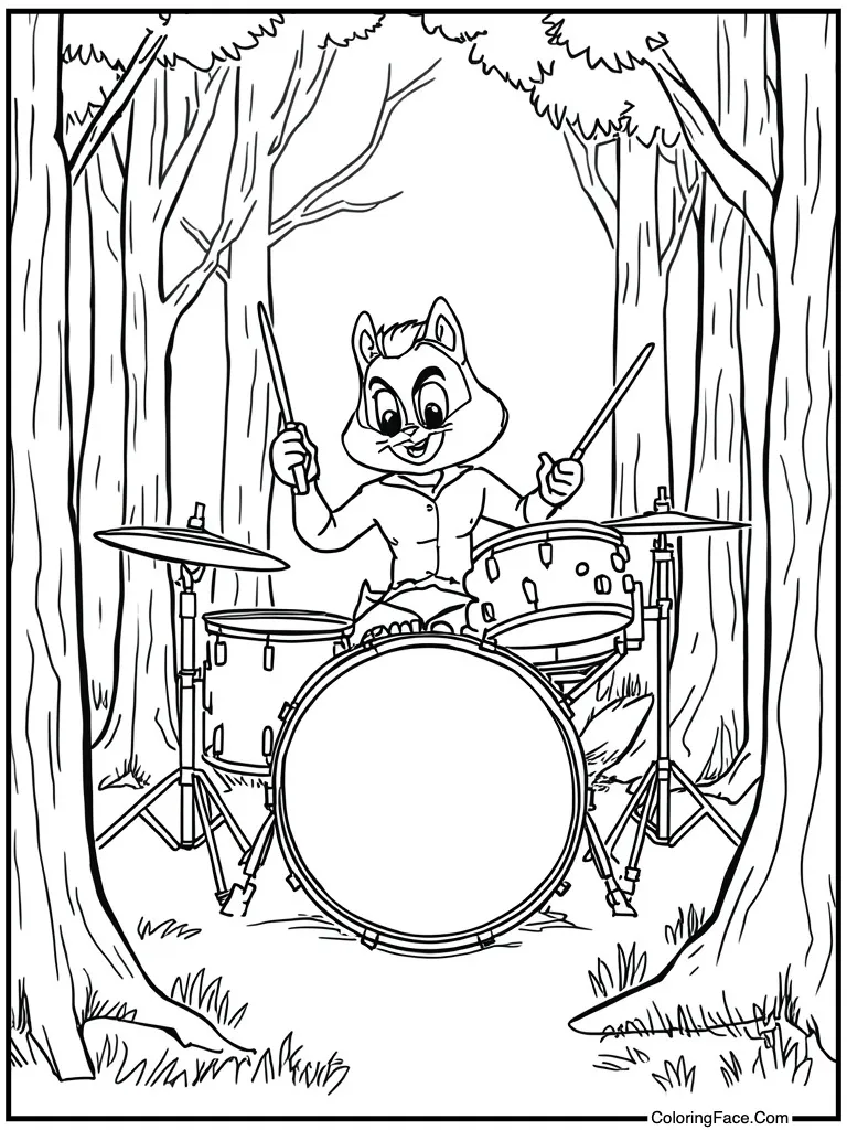 Drummer hitting snare drum