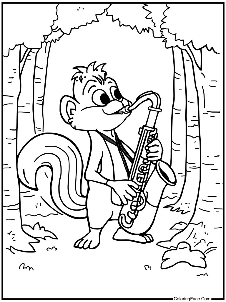 Saxophone player blowing horn