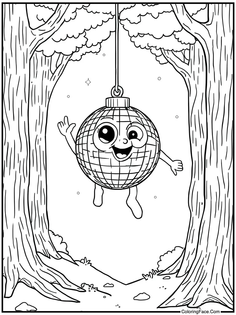 Disco ball hanging down