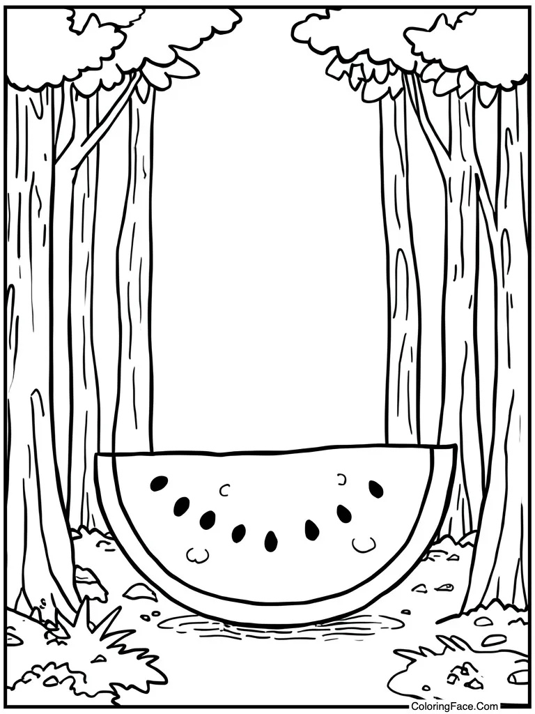 Watermelon slice green rind