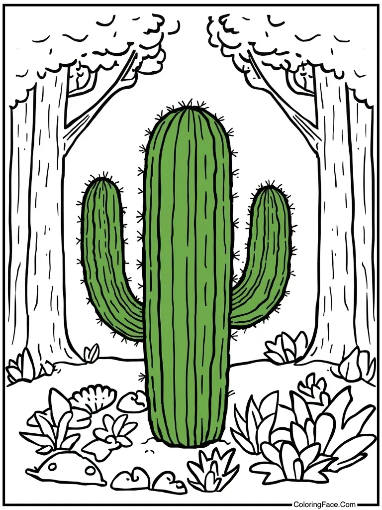 Cactus green desert plant