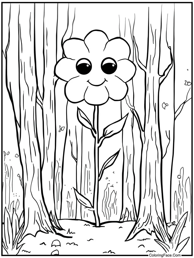 Flower bloom happy face