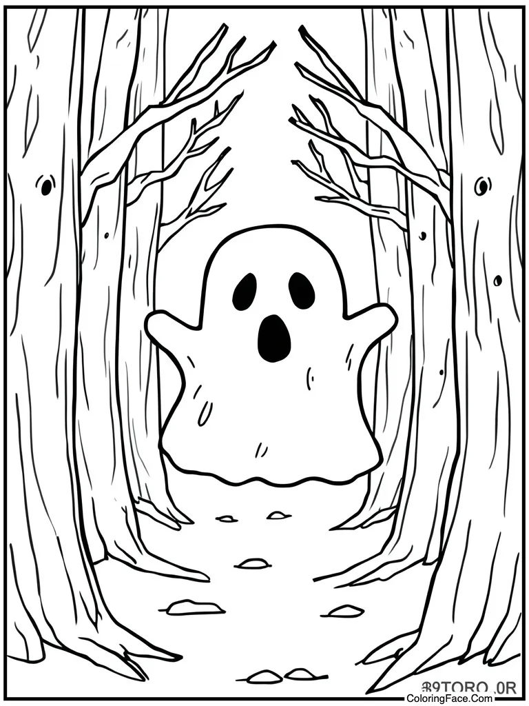 Ghost spooky white float