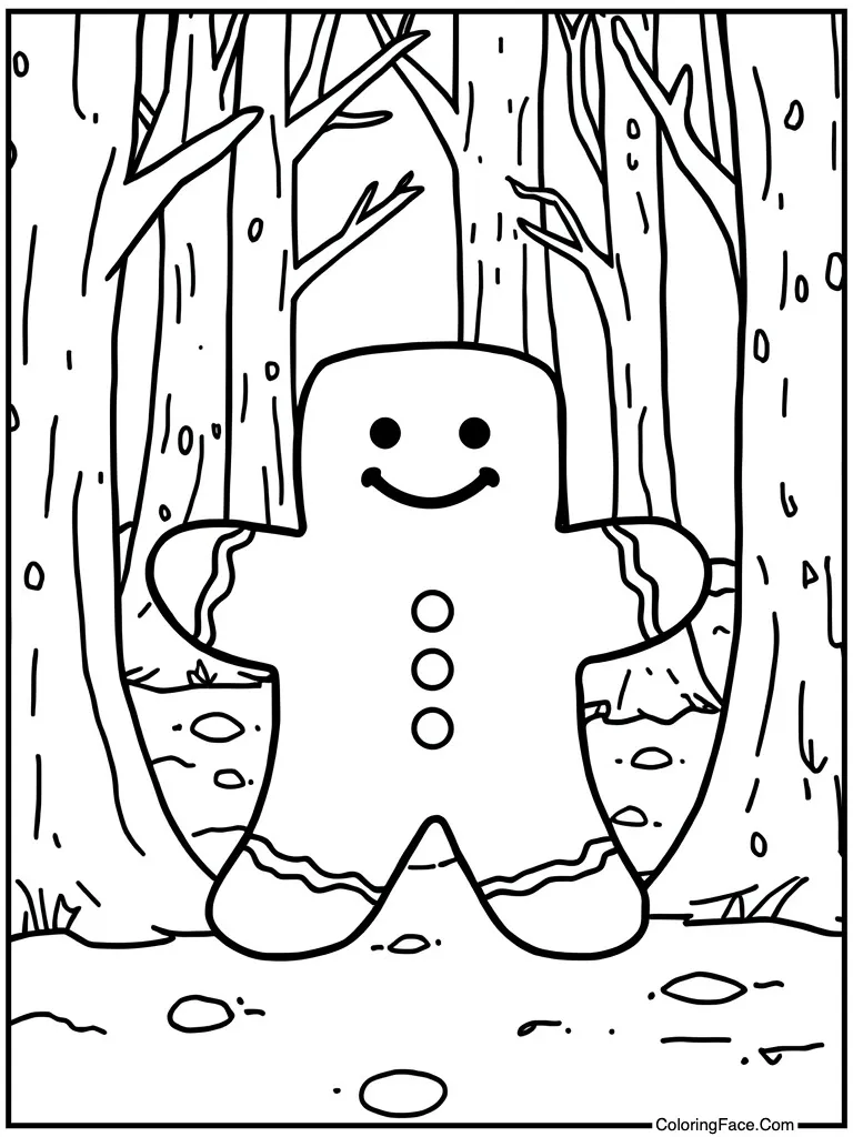 Gingerbread man cookie smile