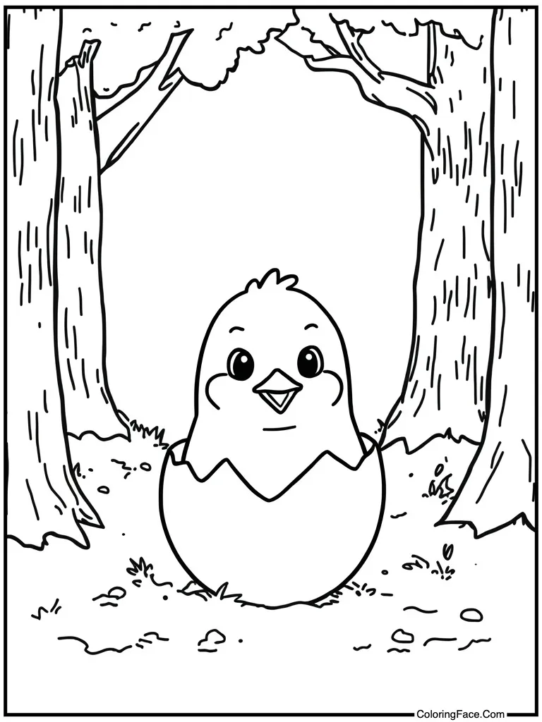 Chick hatching from egg