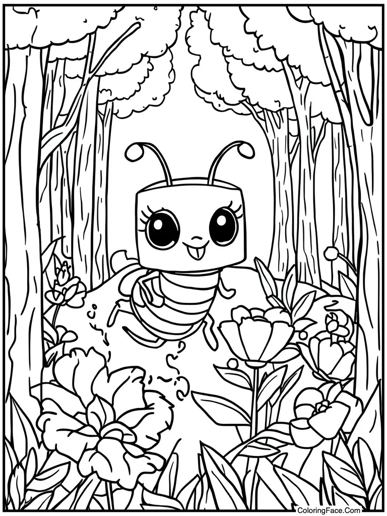 Bee buzzing flower garden