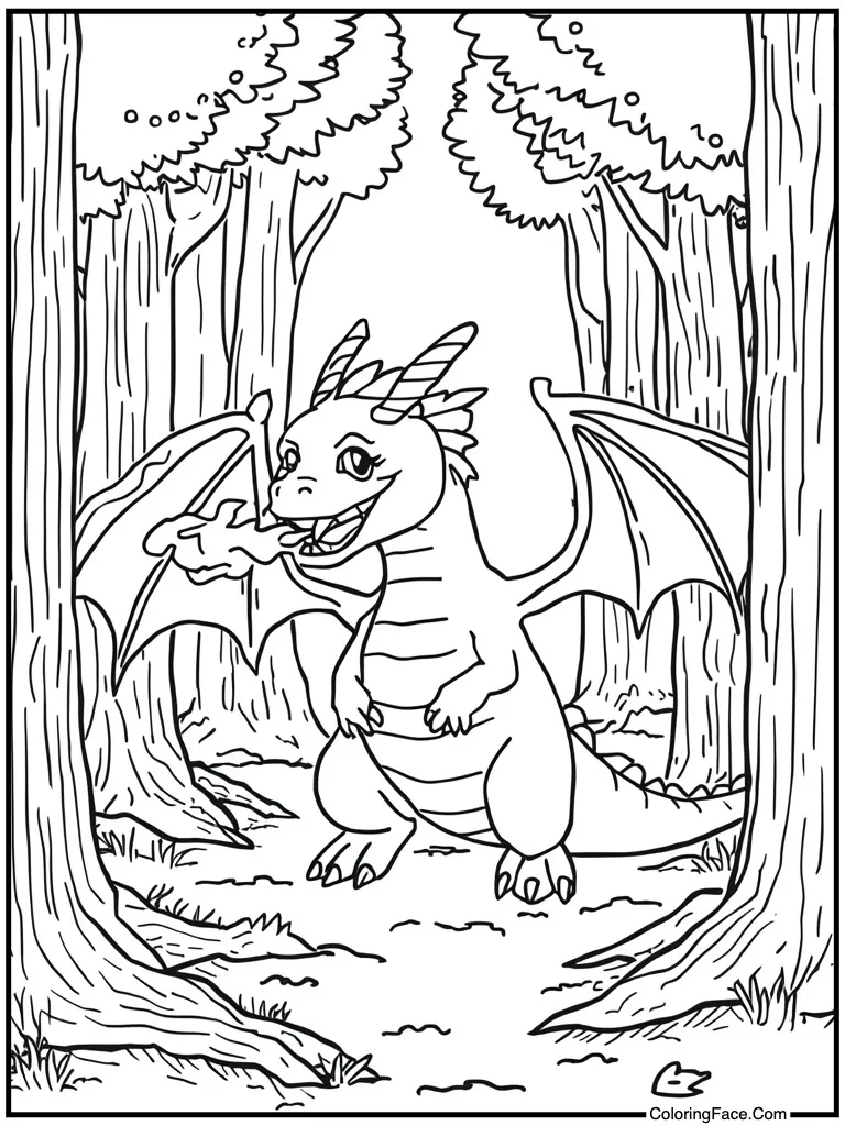 Dragon breathing hot fire